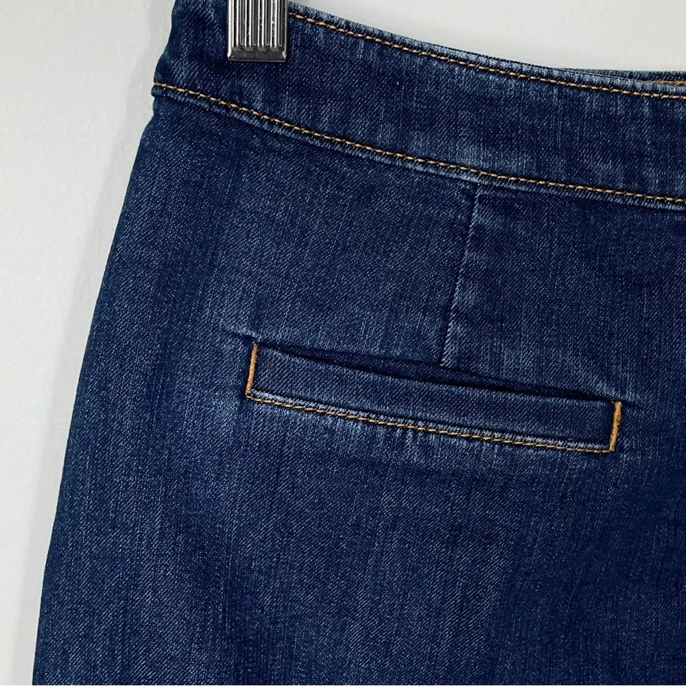 LOFT Denim Wrap Side Button Jean Skirt Sz 2 - Picture 9 of 11